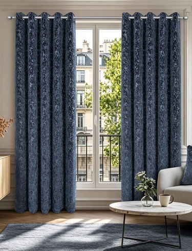 Richmond Cut Velvet Eyelet Curtains