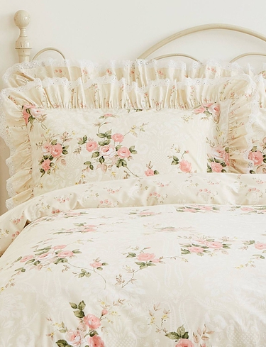 Vantona Charlotte Frilled and Laced Pillowcases