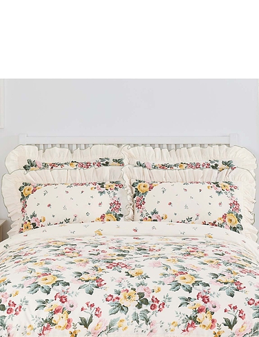 English Flowers Extra Frilled Pillowcases
