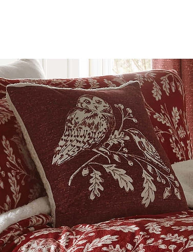 Woodland Owls Fleece Cushion Cover