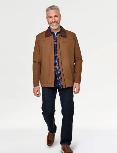 Sherpa Lined Canvas Jacket Cord Collar