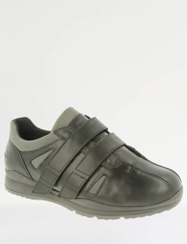 Leather Touch Fasten Trainer Devon Extra Wide EE to 4E