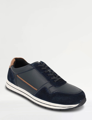 Leather Wide G Fit Lace Trainer