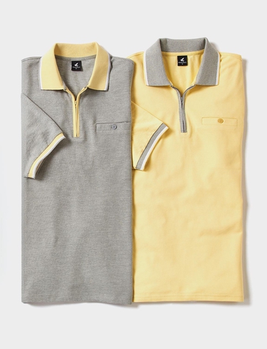 Pegasus 2 Pack Cotton Zip Neck Pique Polo | Chums
